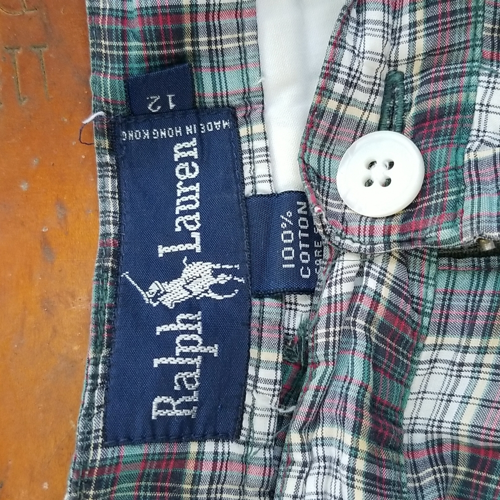 Vintage 90s womens Ralph Lauren madras plaid shorts sz 12